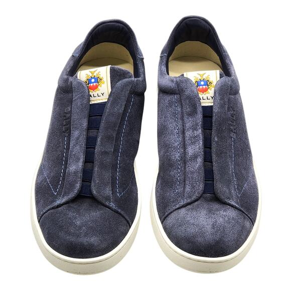 Bally Crest Romy Suede Slip-On Sneakers Navy Blue - NWB $400 - Picture 4 of 7